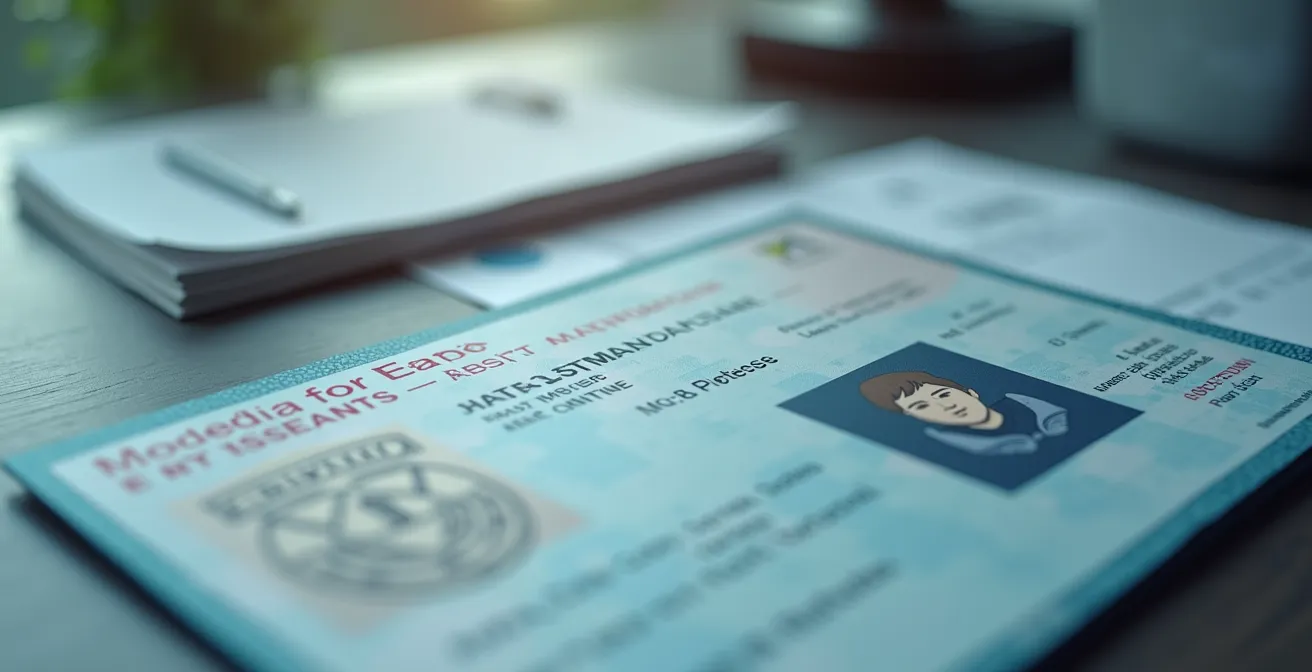 Conceptual illustration of pilot license cancellation process with medical and regulatory symbols