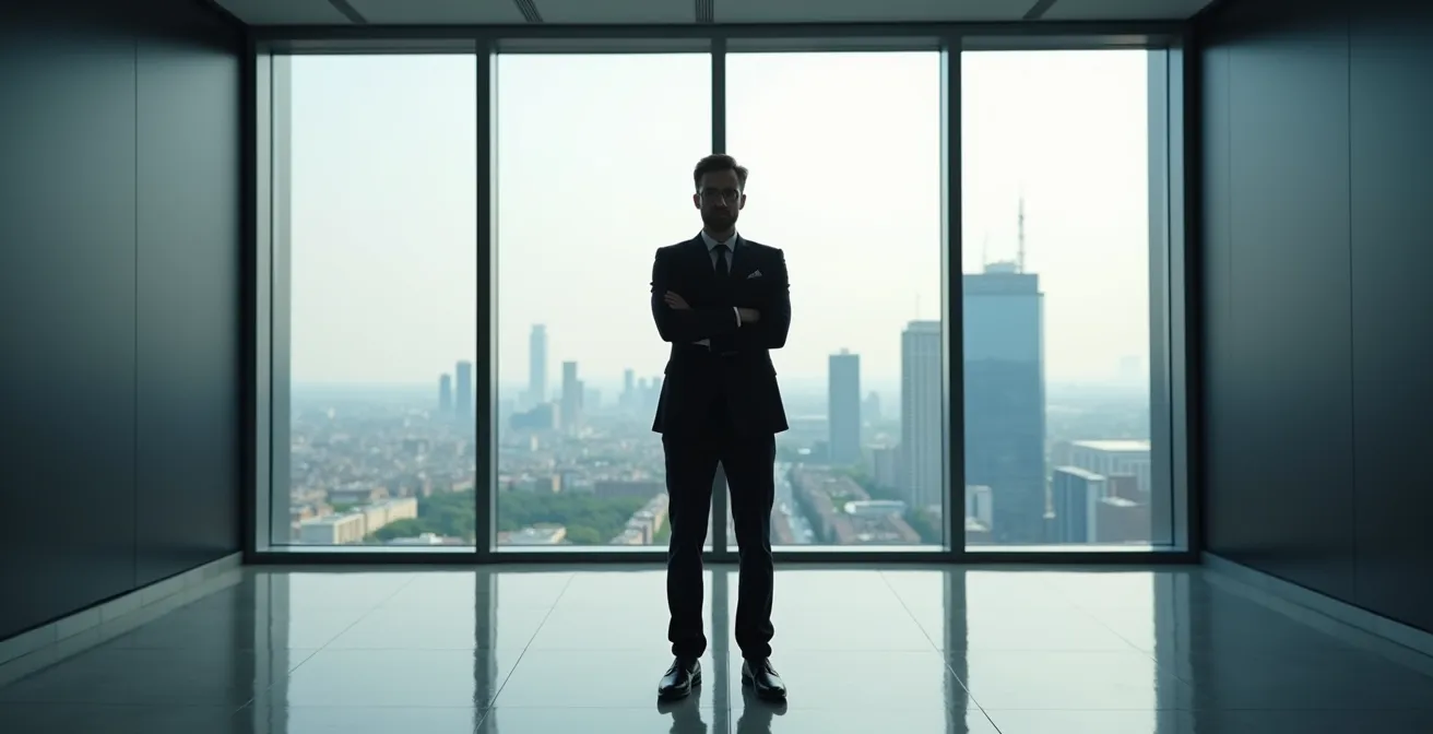 Professional examining detailed fleet analytics on transparent display board